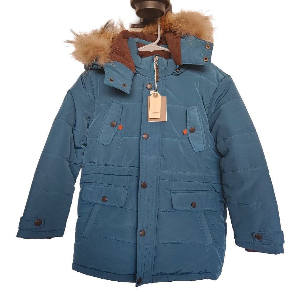 ToTo Heros NEW Kids Toddlers Racoon Fur Trim Hooded Puffer Jacket